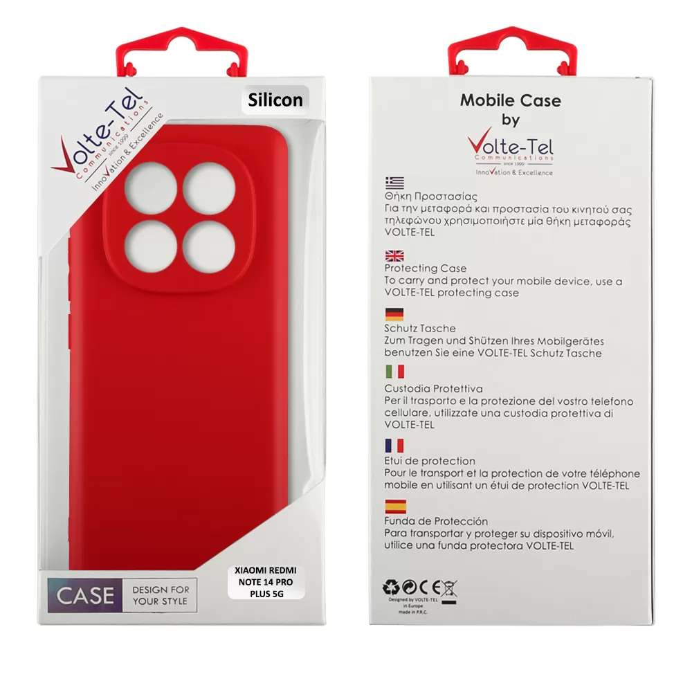VOLTE-TEL ΘΗΚΗ XIAOMI REDMI NOTE 14 PRO PLUS 5G 6.67" SILICON TPU FULL CAMERA PROTECTION RED - Image 2