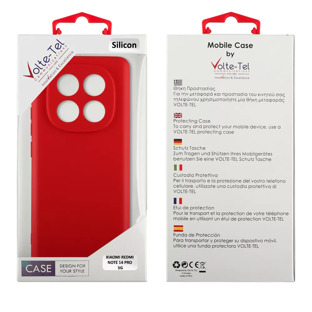 VOLTE-TEL ΘΗΚΗ XIAOMI REDMI NOTE 14 PRO 5G/POCO X7 6.67" SILICON TPU FULL CAMERA PROTECTION RED - Image 2