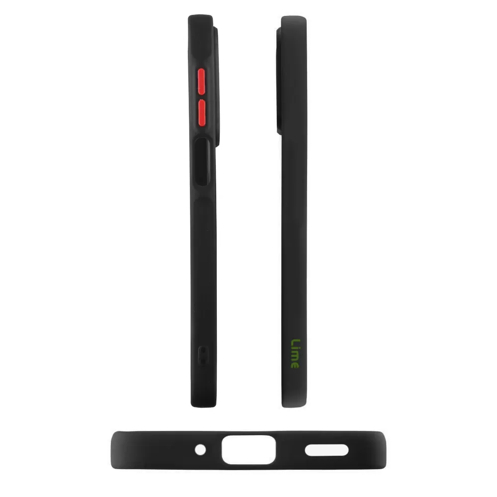 LIME ΘΗΚΗ SAMSUNG A16 4G A165/A16 5G A166 6.7" HARDSHELL FUSION FULL CAMERA PROTECTION BLACK WITH RED KEYS - Image 5