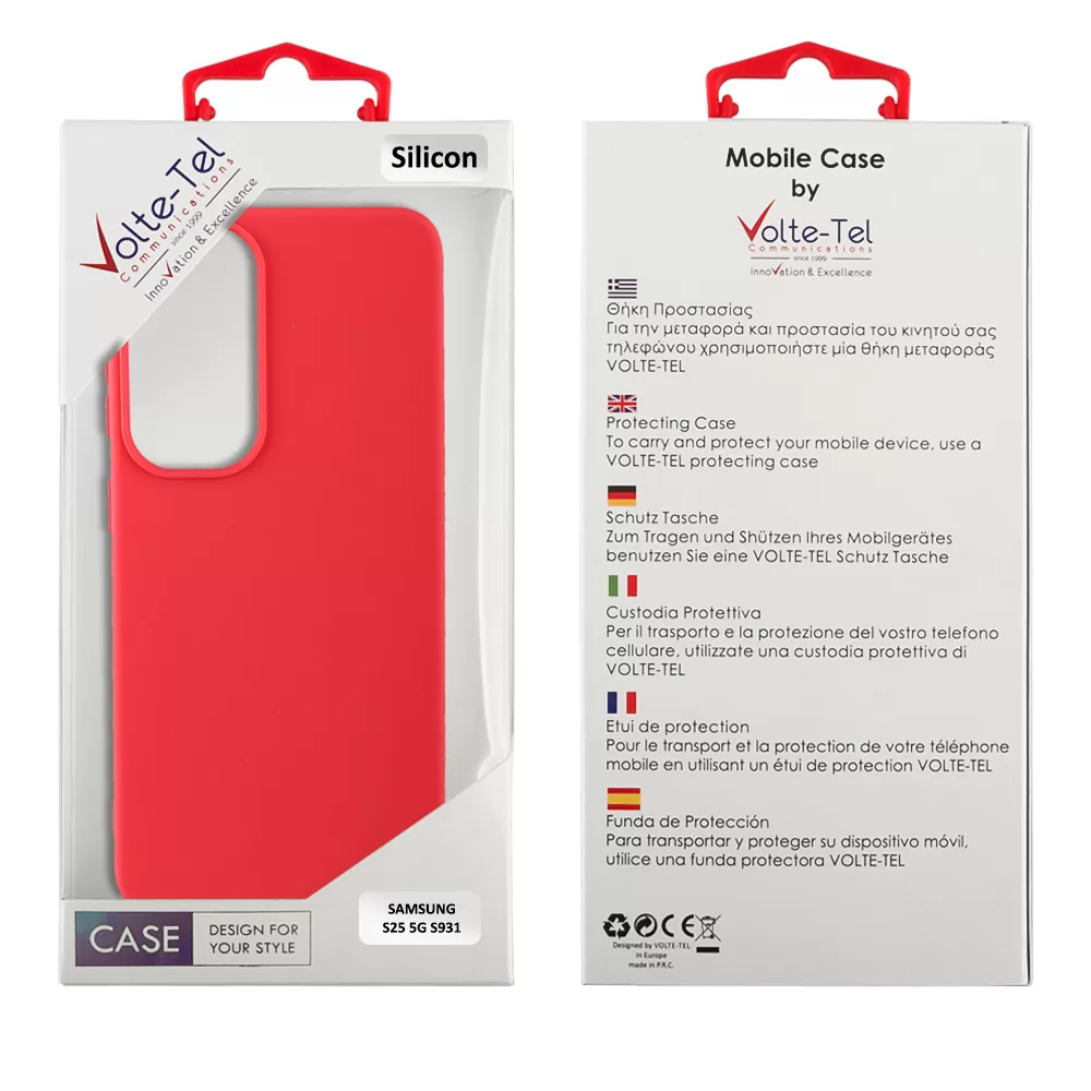 VOLTE-TEL ΘΗΚΗ SAMSUNG S25 5G S931 6.2" SILICON TPU CAMERA GUARD RED - Image 2
