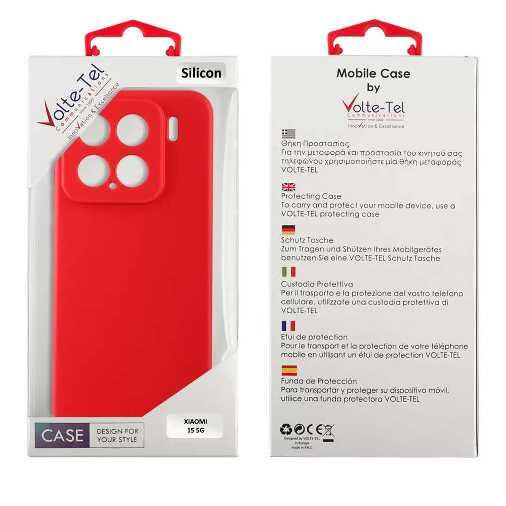 VOLTE-TEL ΘΗΚΗ XIAOMI 15 5G 6.36" SILICON TPU FULL CAMERA PROTECTION RED - Image 2