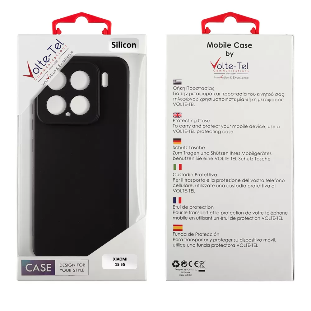 VOLTE-TEL ΘΗΚΗ XIAOMI 15 5G 6.36" SILICON TPU FULL CAMERA PROTECTION BLACK - Image 2