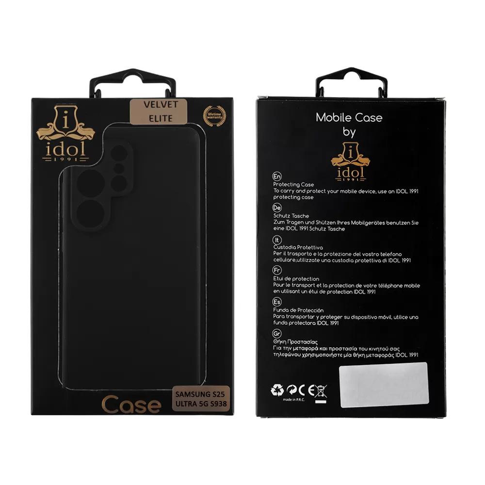 IDOL 1991 ΘΗΚΗ SAMSUNG S25 ULTRA 5G S938 6.9" VELVET ELITE TPU 4 SIDE FULL CAMERA PROTECTION BLACK - Image 2