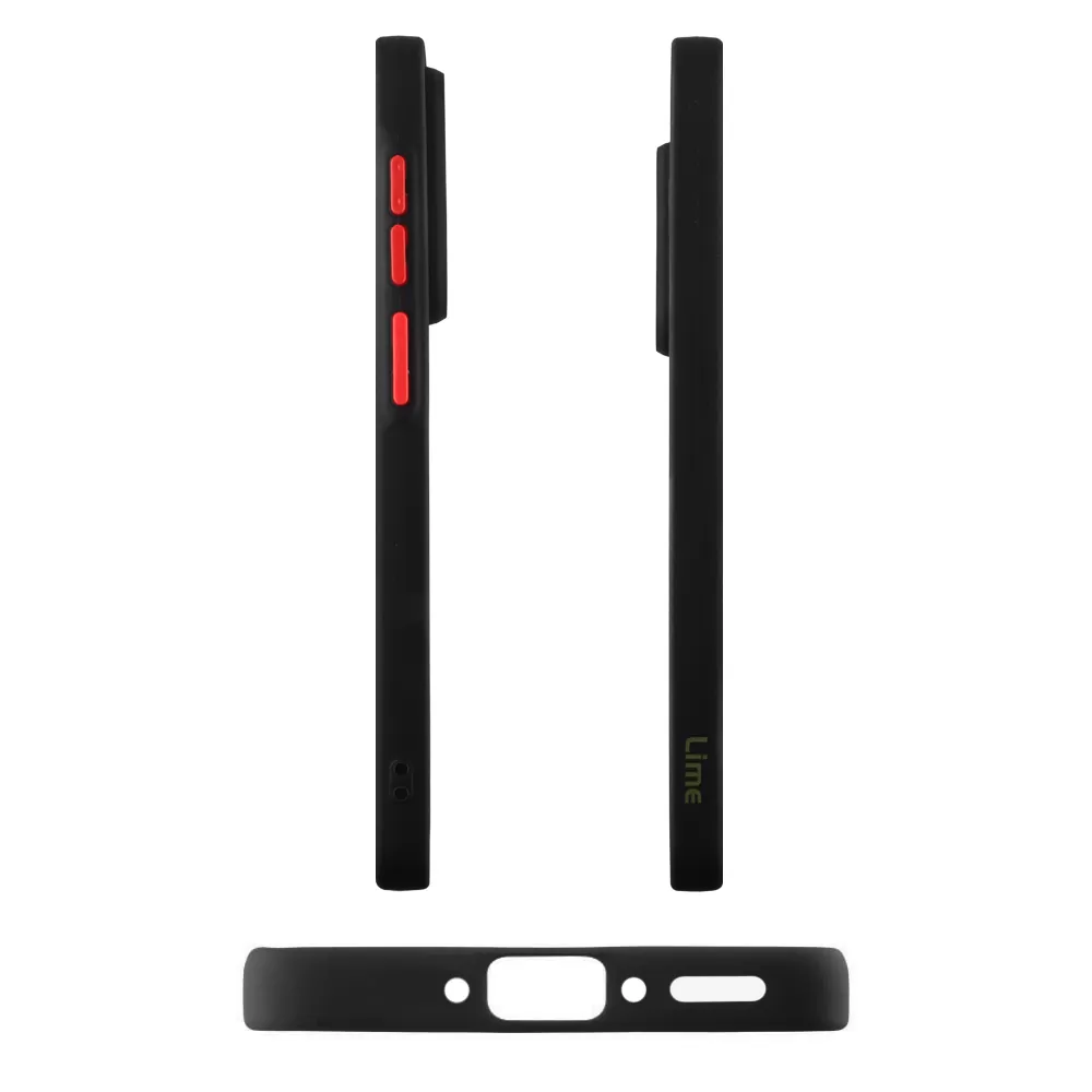 LIME ΘΗΚΗ SAMSUNG A56 5G A566 6.7" HARDSHELL FUSION FULL CAMERA PROTECTION BLACK WITH RED KEYS - Image 5