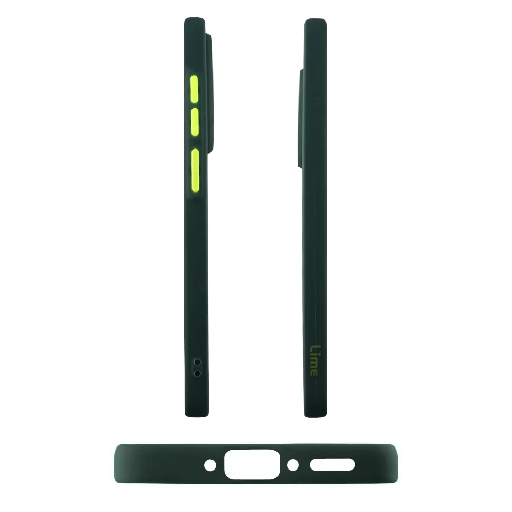 LIME ΘΗΚΗ SAMSUNG A36 5G A366 6.7" HARDSHELL FUSION FULL CAMERA PROTECTION GREEN WITH YELLOW KEYS - Image 5