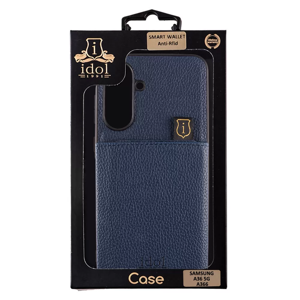 IDOL 1991 ΘΗΚΗ SAMSUNG A36 5G A366 6.7" ANTI-RFID LEATHER SMART WALLET CAMERA GUARD BLUE - Image 2