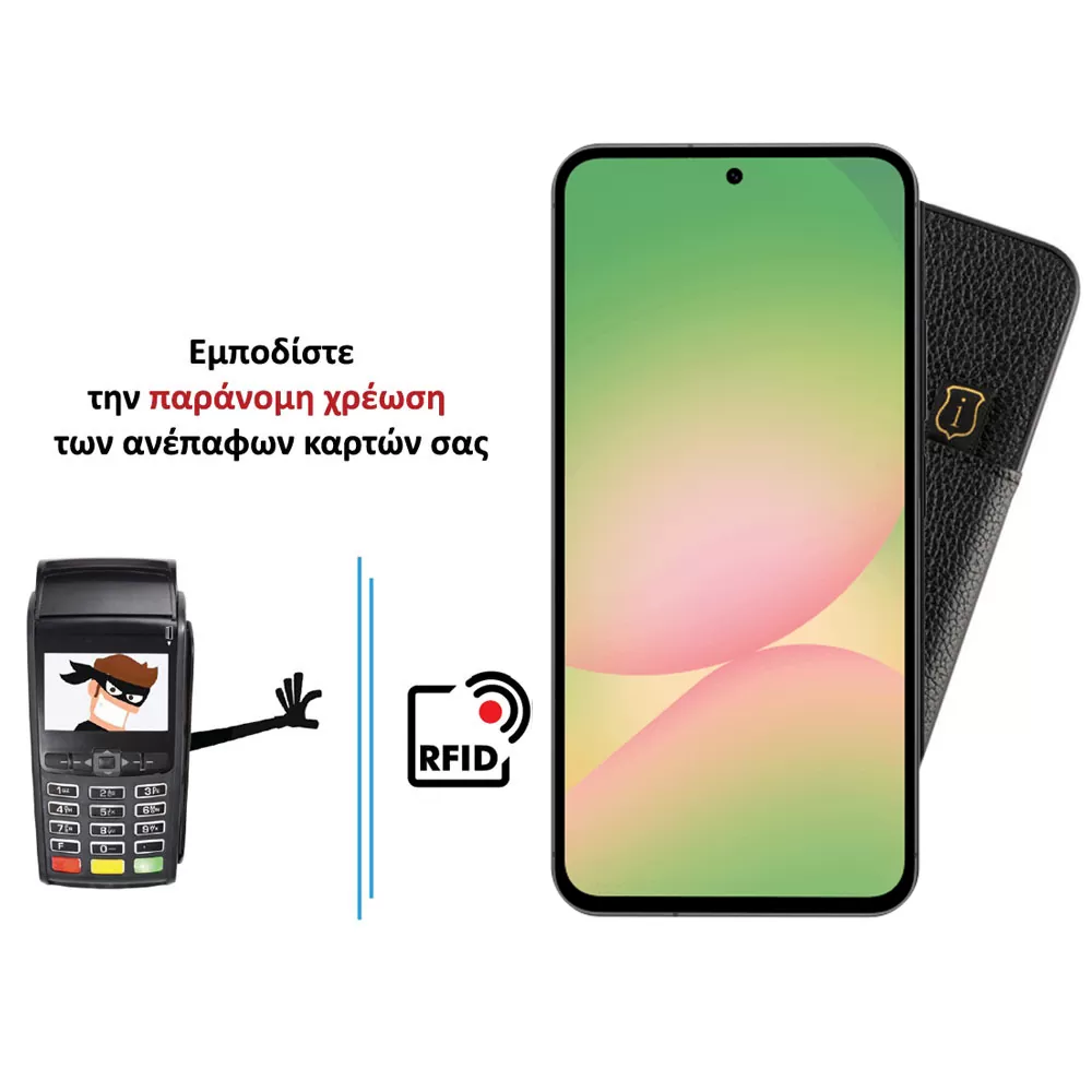 IDOL 1991 ΘΗΚΗ SAMSUNG A56 5G A566 6.64" ANTI-RFID LEATHER SMART WALLET CAMERA GUARD BLACK - Image 4