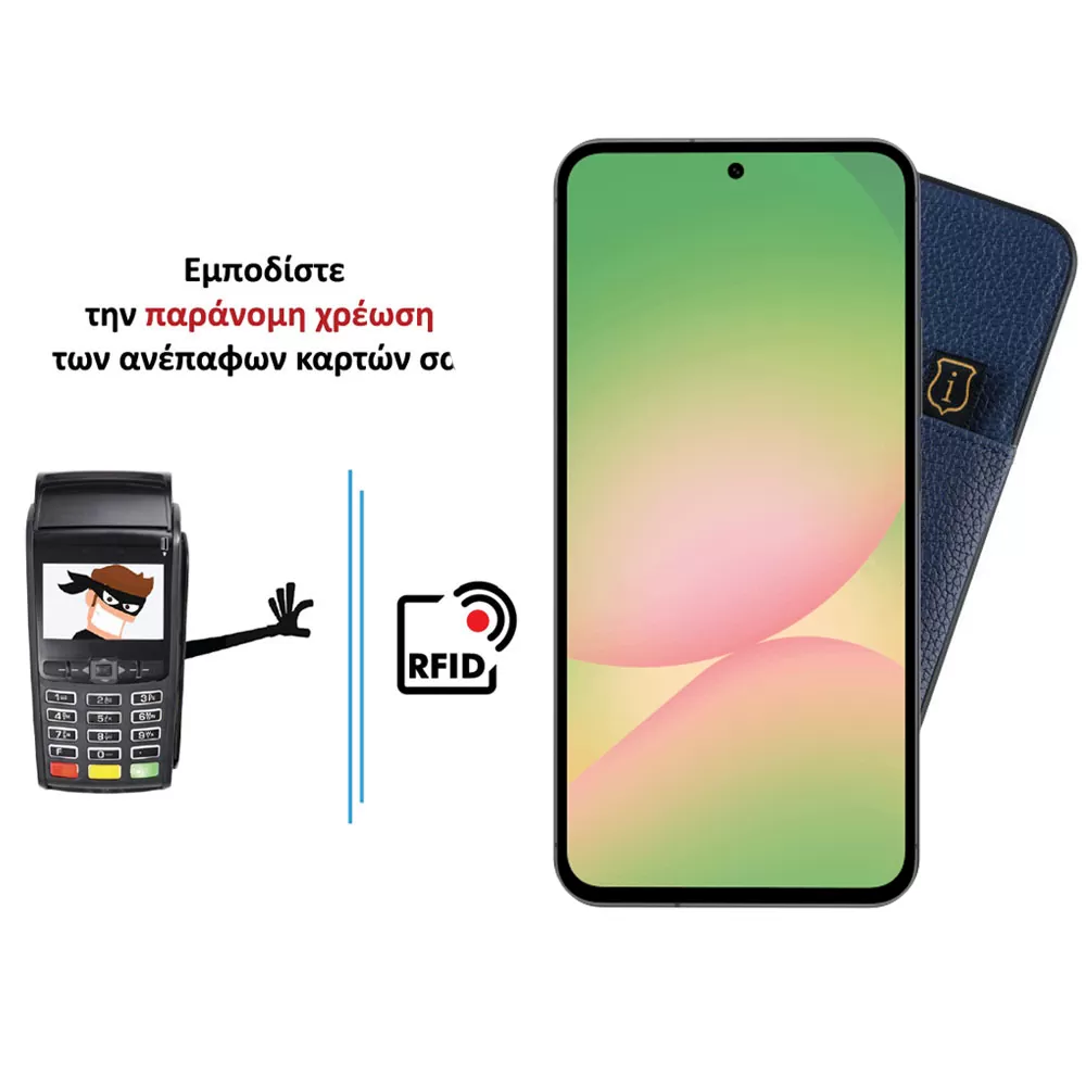 IDOL 1991 ΘΗΚΗ SAMSUNG A56 5G A566 6.64" ANTI-RFID LEATHER SMART WALLET CAMERA GUARD BLUE - Image 4