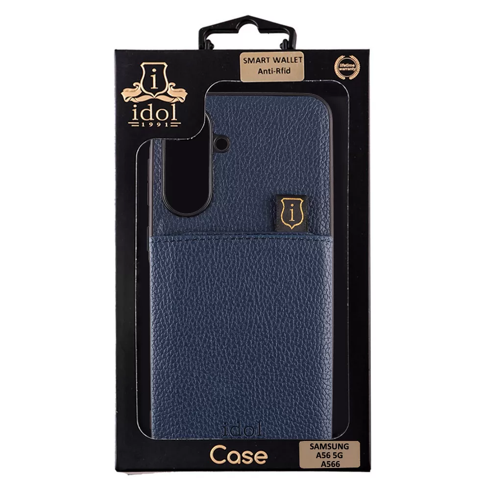 IDOL 1991 ΘΗΚΗ SAMSUNG A56 5G A566 6.64" ANTI-RFID LEATHER SMART WALLET CAMERA GUARD BLUE - Image 2