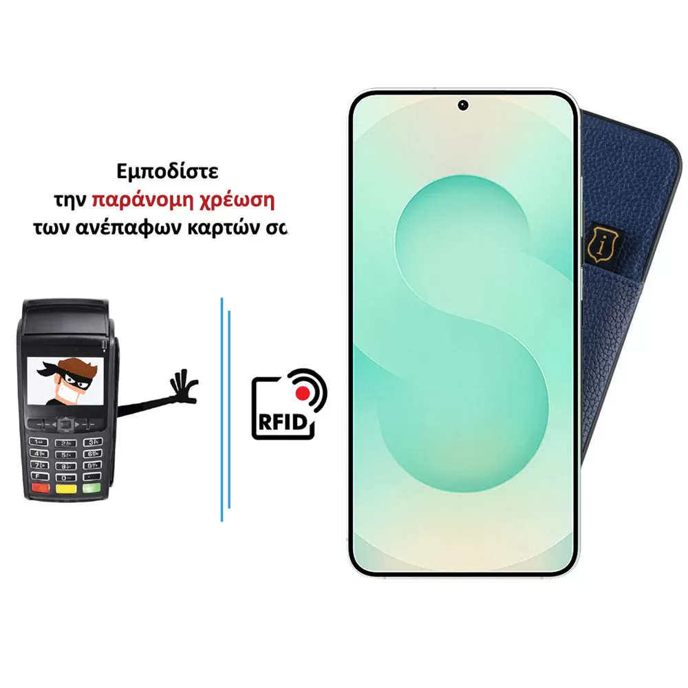 IDOL 1991 ΘΗΚΗ SAMSUNG S25 PLUS 5G S936 6.7" ANTI-RFID LEATHER SMART WALLET CAMERA GUARD BLUE - Image 4
