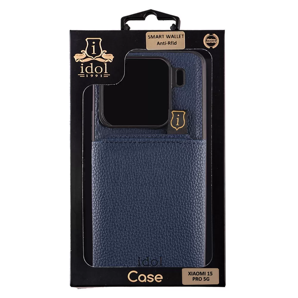 IDOL 1991 ΘΗΚΗ XIAOMI 15 PRO 5G 6.73" ANTI-RFID LEATHER SMART WALLET CAMERA GUARD BLUE - Image 2