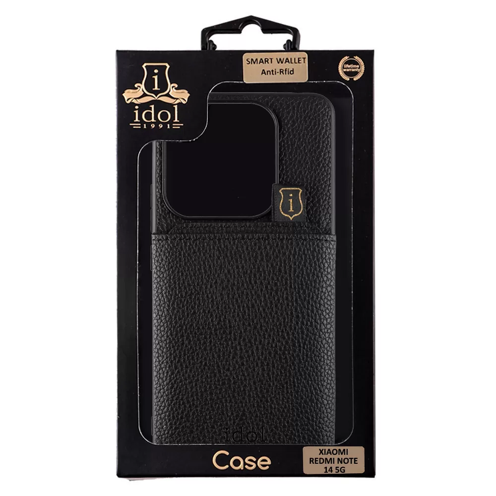 IDOL 1991 ΘΗΚΗ XIAOMI REDMI NOTE 14 5G 6.67" ANTI-RFID LEATHER SMART WALLET CAMERA GUARD BLACK - Image 2