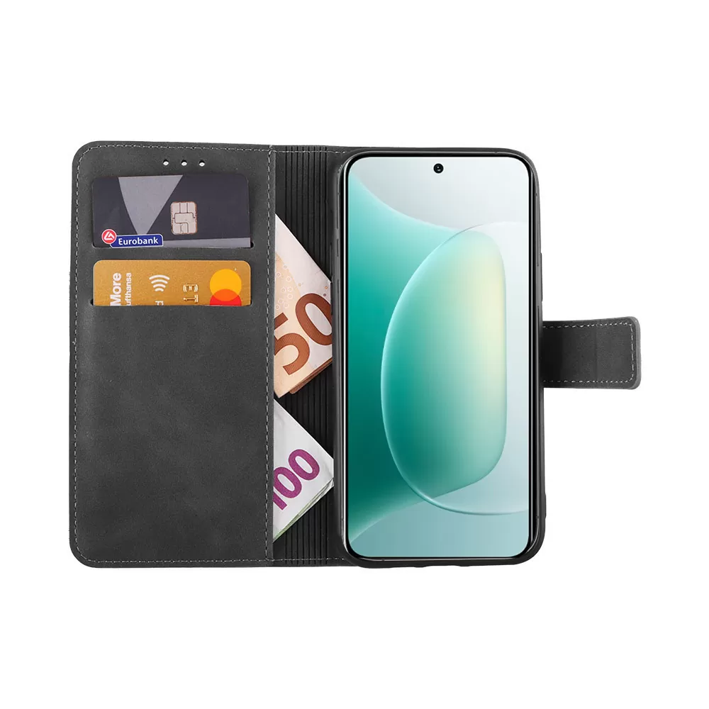 LIME ΘΗΚΗ HONOR 300 5G 6.7" ESSENTIAL MAGNET BOOK STAND CLIP GREY - Image 5