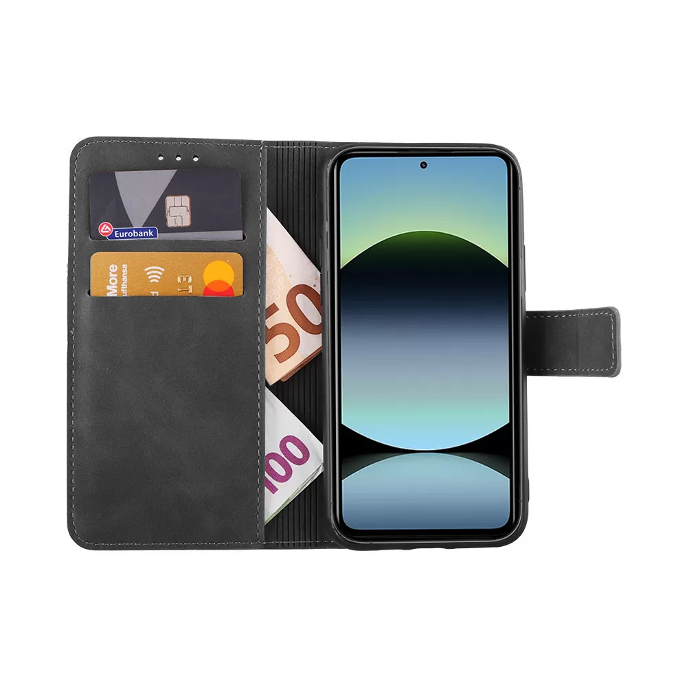 LIME ΘΗΚΗ XIAOMI REDMI NOTE 14 5G 6.67" ESSENTIAL MAGNET BOOK STAND CLIP GREY - Image 5