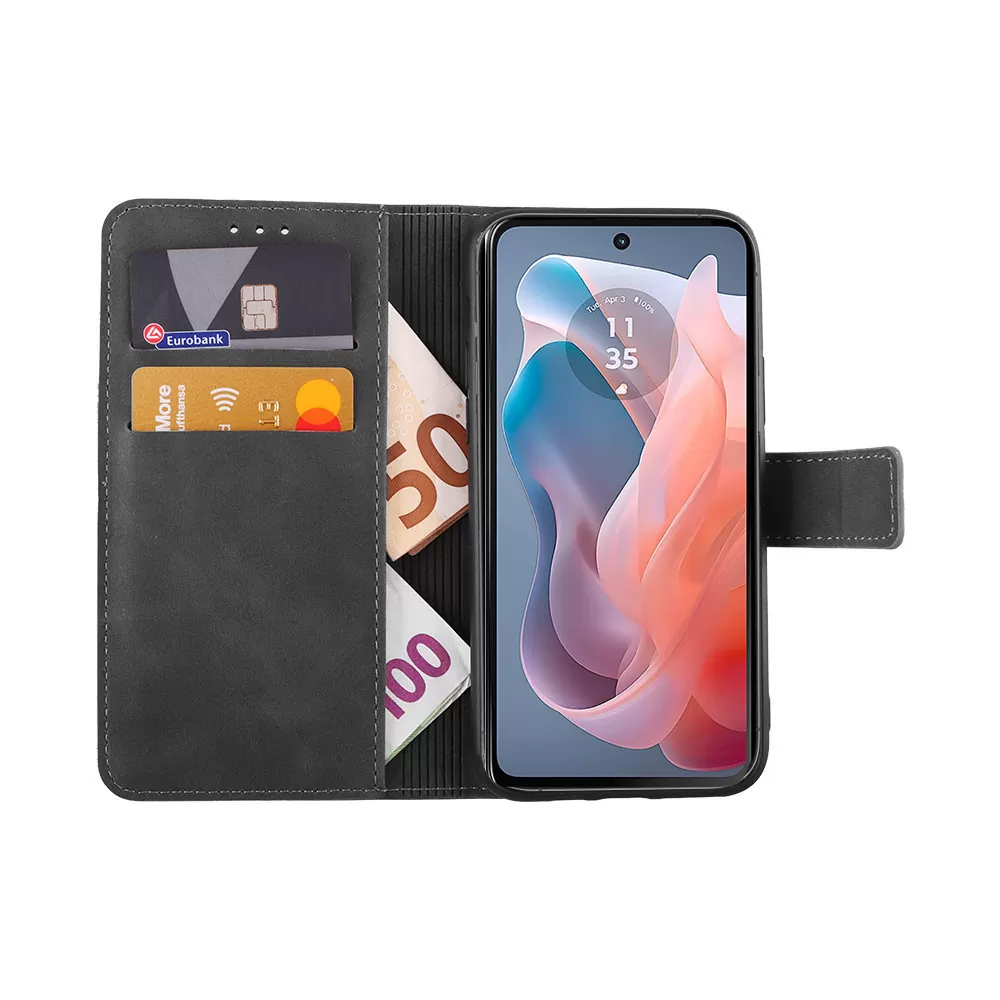 LIME ΘΗΚΗ MOTOROLA MOTO G POWER 5G 6.8" ESSENTIAL MAGNET BOOK STAND CLIP GREY - Image 5