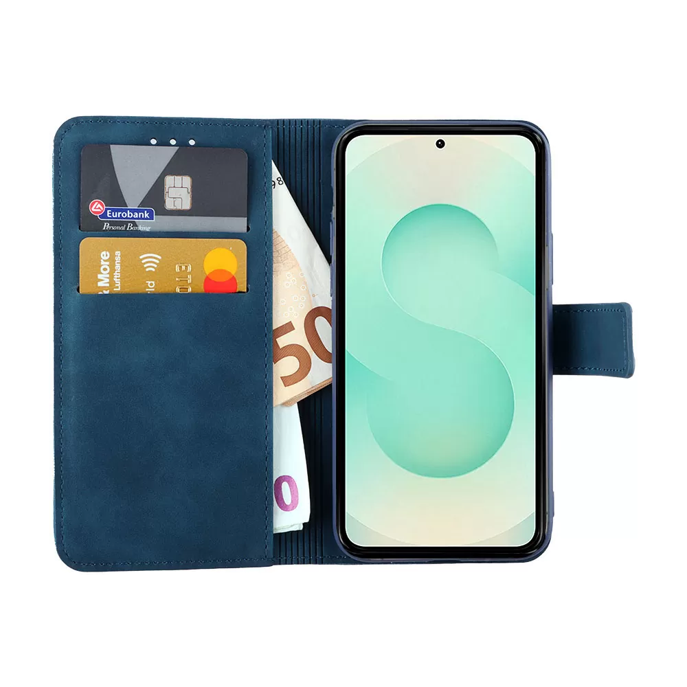 LIME ΘΗΚΗ SAMSUNG S25 PLUS 5G S936 6.7" ESSENTIAL MAGNET BOOK STAND CLIP DARK BLUE - Image 5