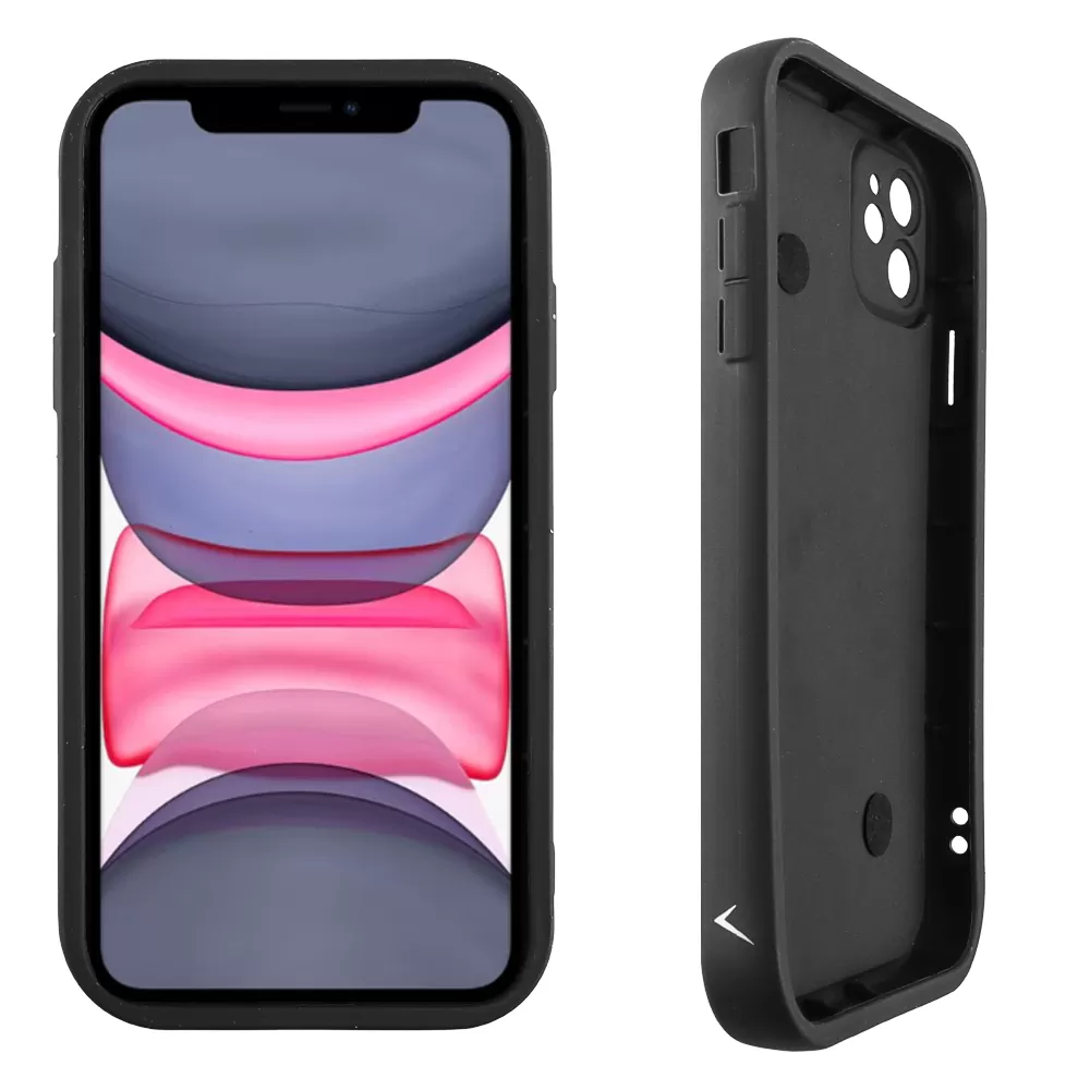 VOLTE-TEL ΘΗΚΗ IPHONE 11 6.1" SILICON TPU WITH STRAP FULL CAMERA PROTECTION BLACK WITH BLACK HEARTS - Image 4