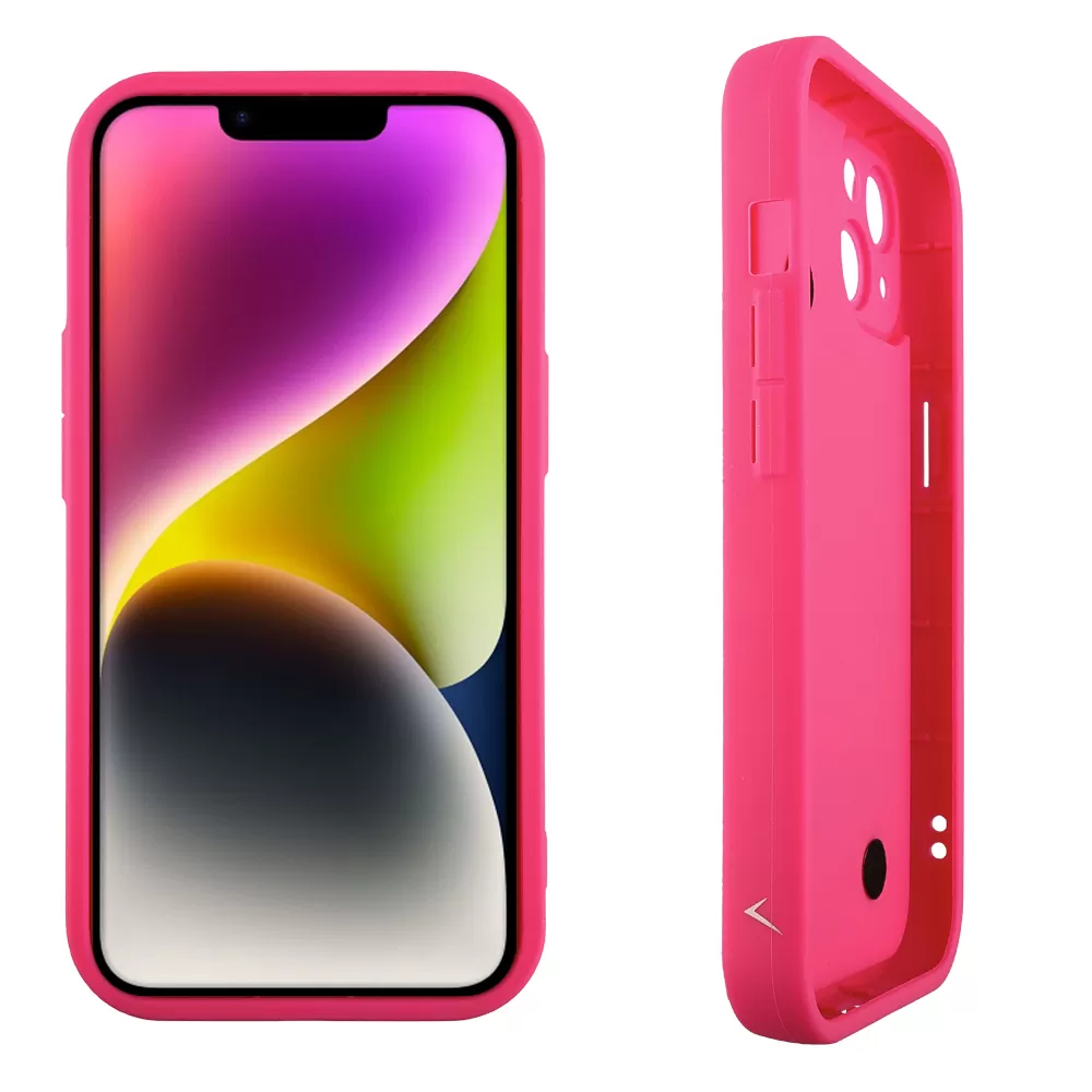 VOLTE-TEL ΘΗΚΗ IPHONE 14 6.1" SILICON TPU WITH STRAP FULL CAMERA PROTECTION PINK WITH PINK HEARTS - Image 4
