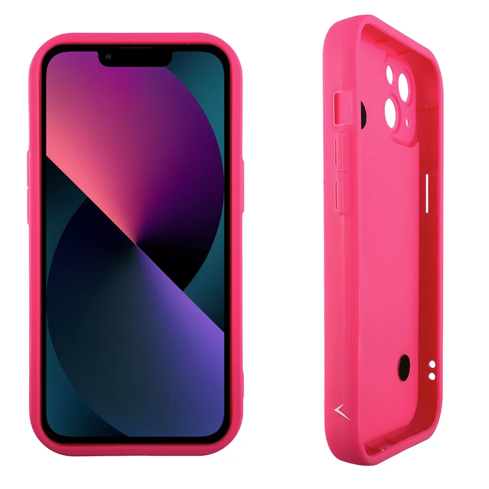 VOLTE-TEL ΘΗΚΗ IPHONE 13 6.1" SILICON TPU WITH STRAP FULL CAMERA PROTECTION PINK WITH PINK HEARTS - Image 4