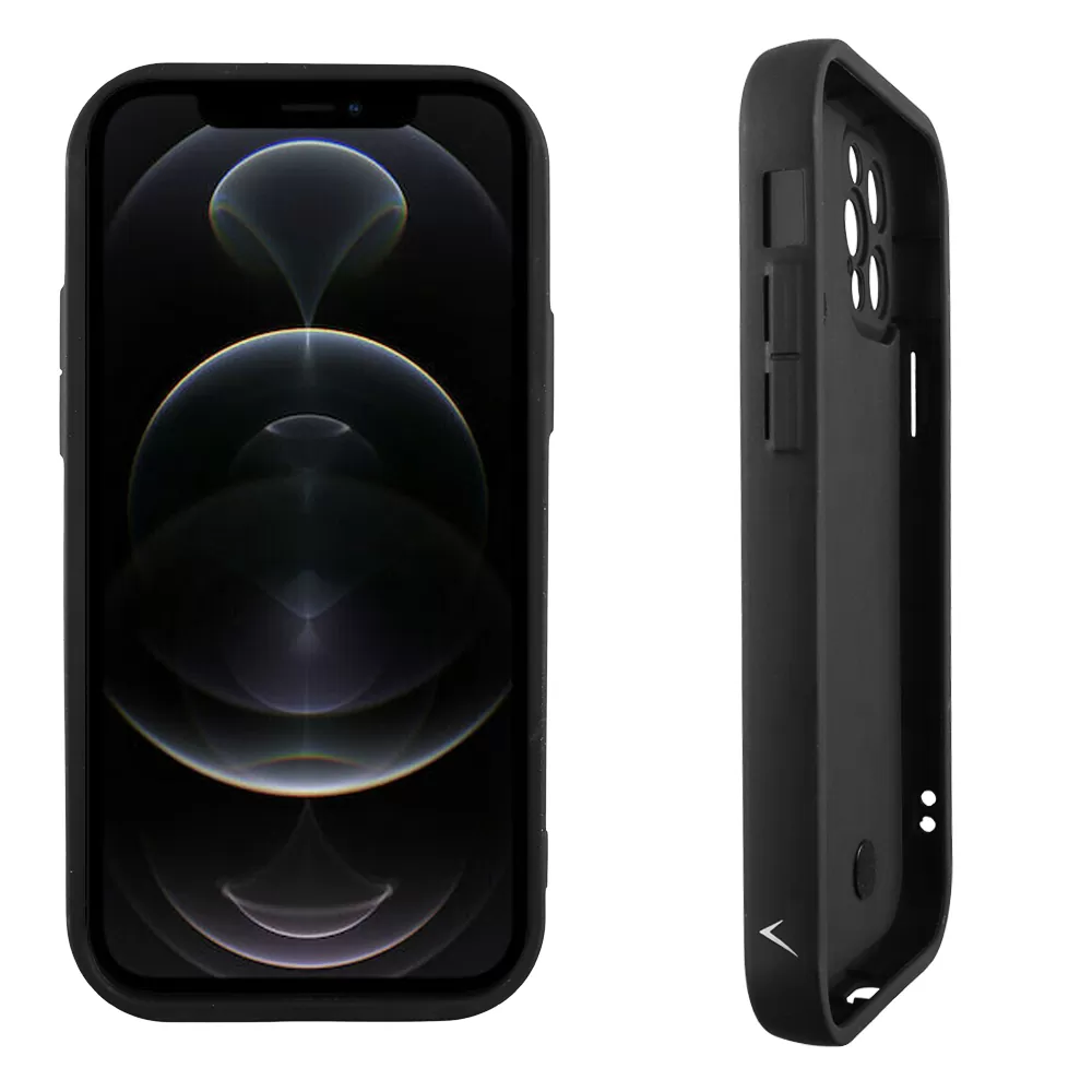VOLTE-TEL ΘΗΚΗ IPHONE 12 PRO 6.1" SILICON TPU WITH STRAP FULL CAMERA PROTECTION BLACK WITH BLACK HEARTS - Image 4