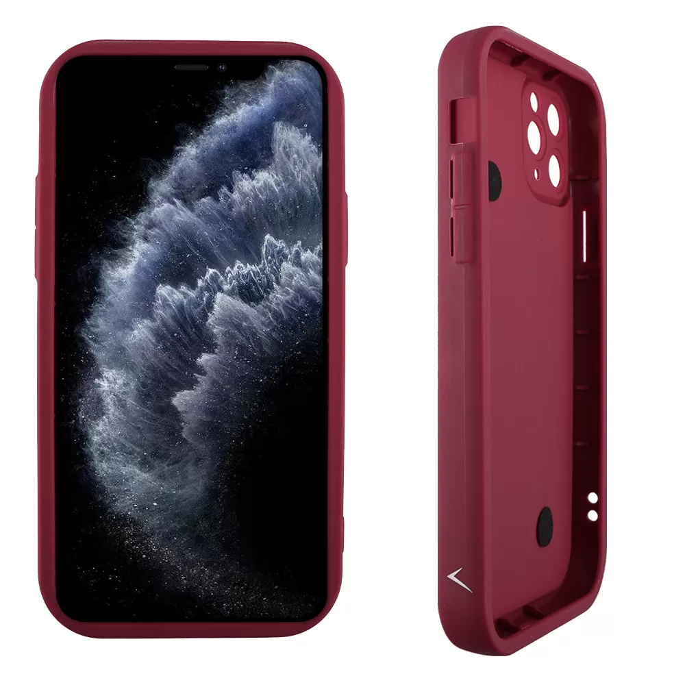 VOLTE-TEL ΘΗΚΗ IPHONE 11 PRO 5.8" SILICON TPU WITH STRAP FULL CAMERA PROTECTION BURGUNDY WITH RED HEARTS - Image 4