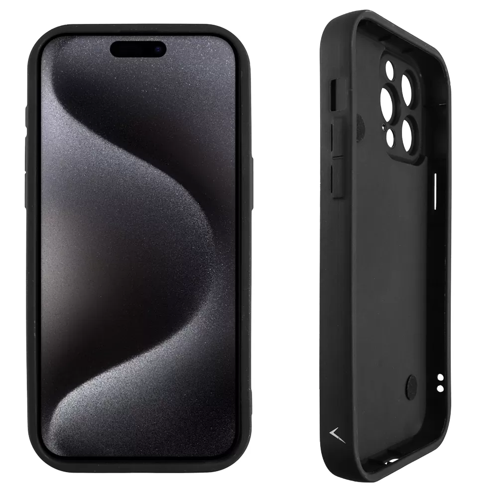VOLTE-TEL ΘΗΚΗ IPHONE 15 PRO MAX 6.7" SILICON TPU WITH STRAP FULL CAMERA PROTECTION BLACK WITH BLACK HEARTS - Image 4