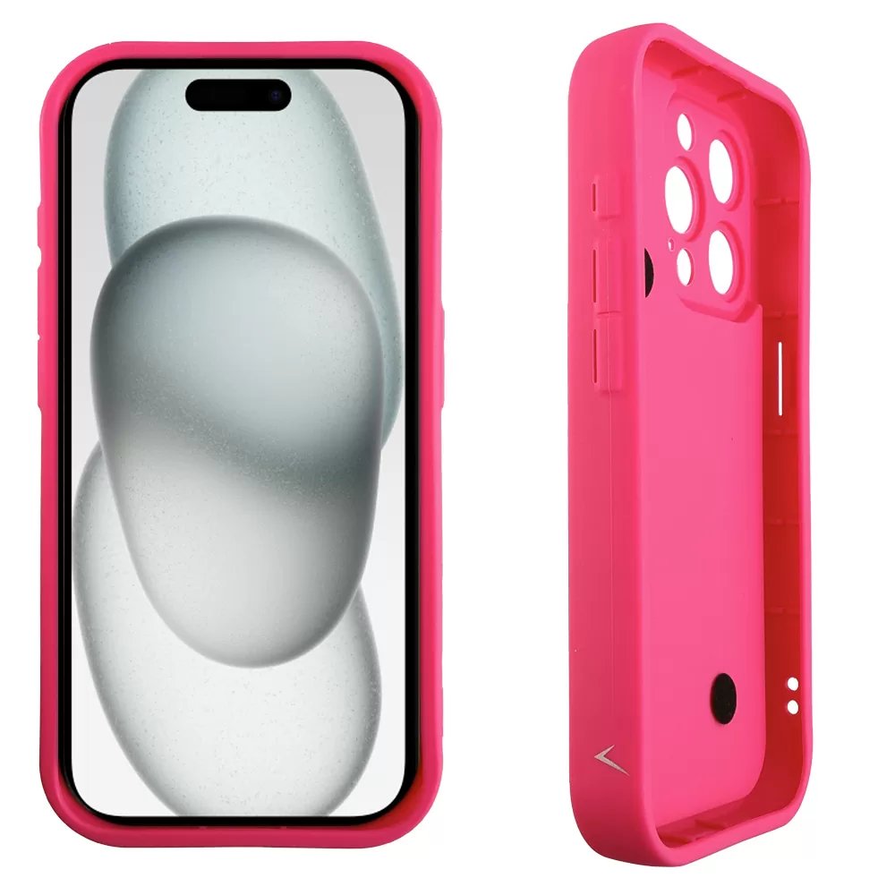 VOLTE-TEL ΘΗΚΗ IPHONE 15 PRO 6.1" SILICON TPU WITH STRAP FULL CAMERA PROTECTION PINK WITH PINK HEARTS - Image 4