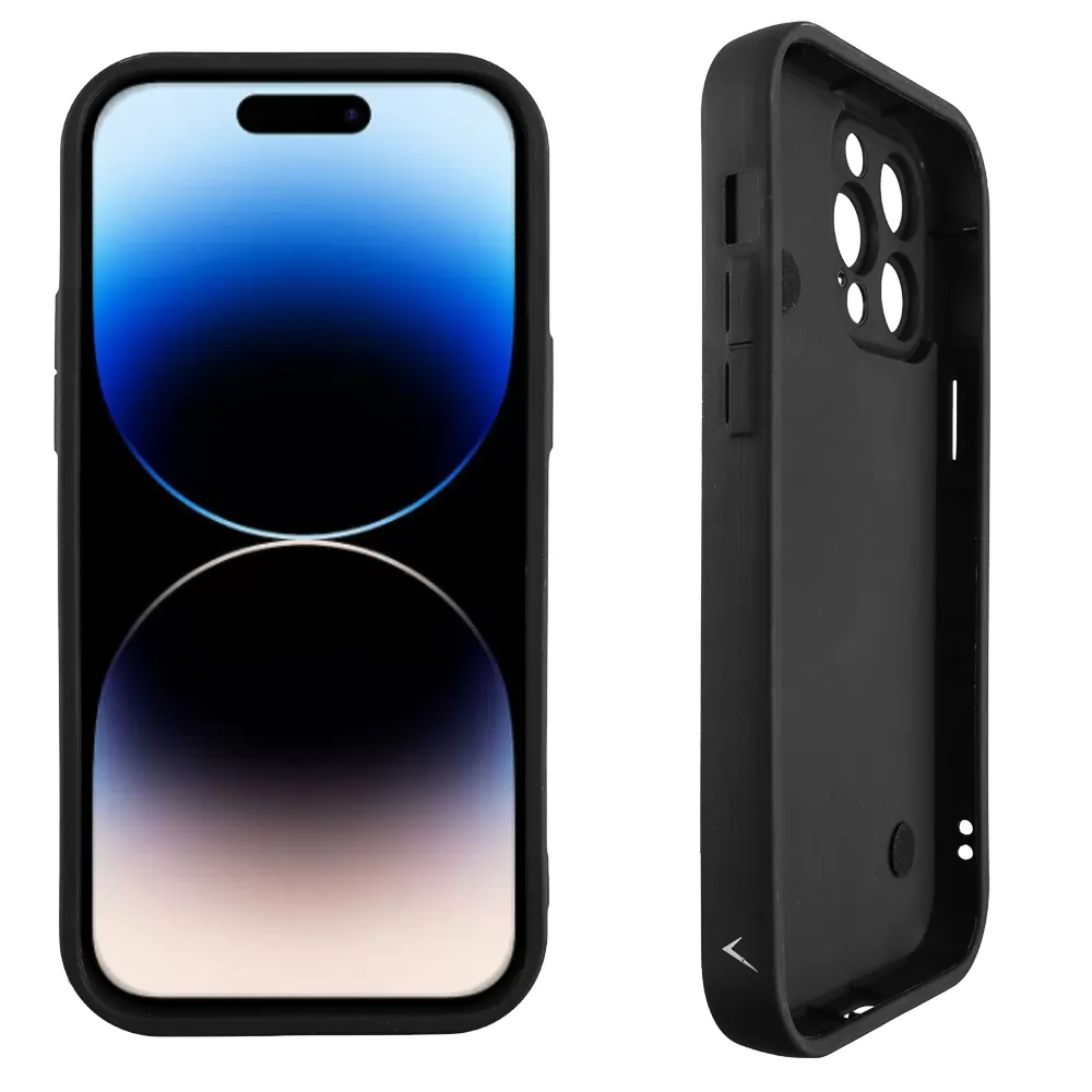 VOLTE-TEL ΘΗΚΗ IPHONE 14 PRO MAX 6.7" SILICON TPU WITH STRAP FULL CAMERA PROTECTION BLACK WITH BLACK HEARTS - Image 4