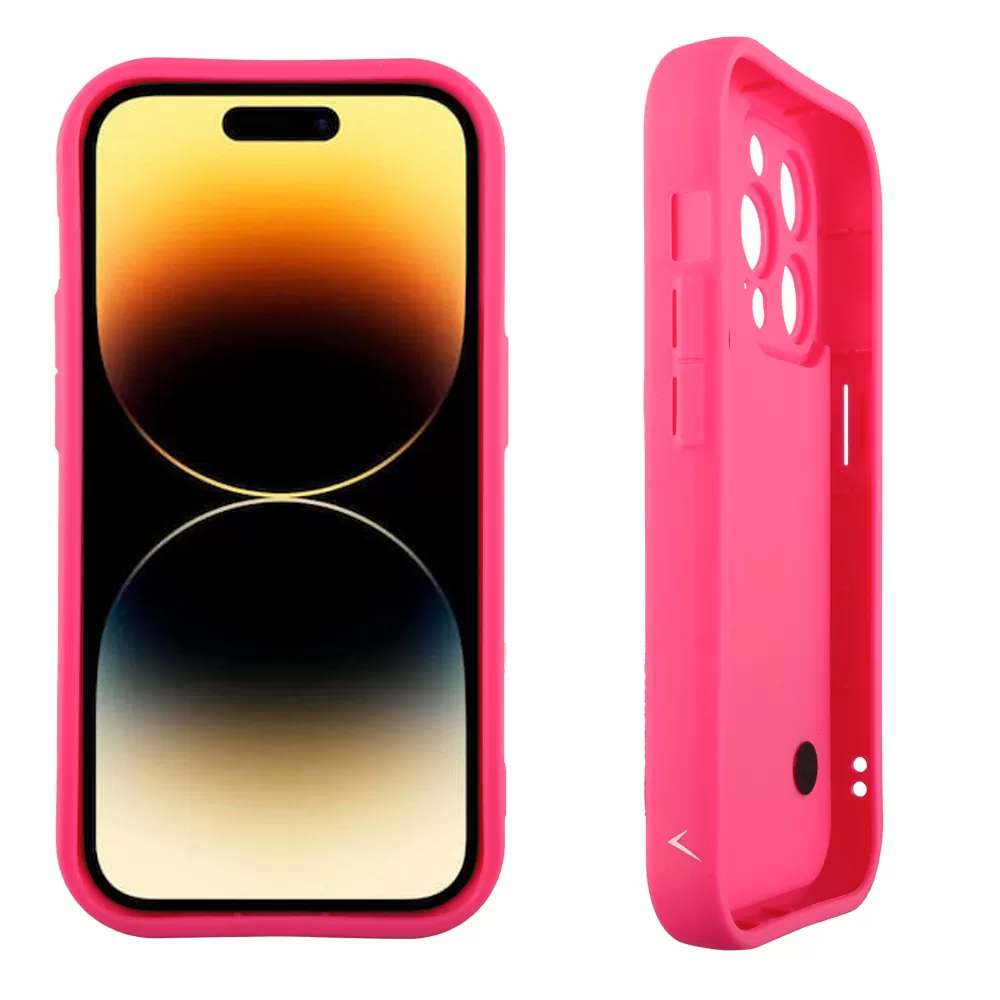 VOLTE-TEL ΘΗΚΗ IPHONE 14 PRO 6.1" SILICON TPU WITH STRAP FULL CAMERA PROTECTION PINK WITH PINK HEARTS - Image 4