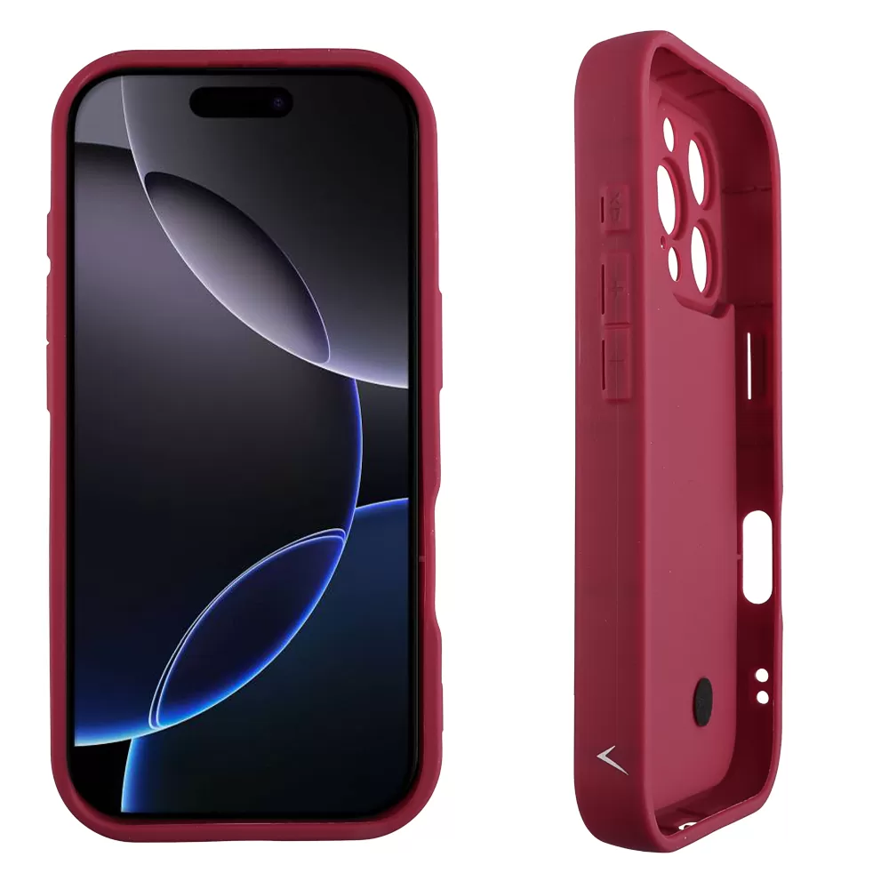 VOLTE-TEL ΘΗΚΗ IPHONE 16 PRO 6.3" SILICON TPU WITH STRAP FULL CAMERA PROTECTION BURGUNDY WITH RED HEARTS - Image 4