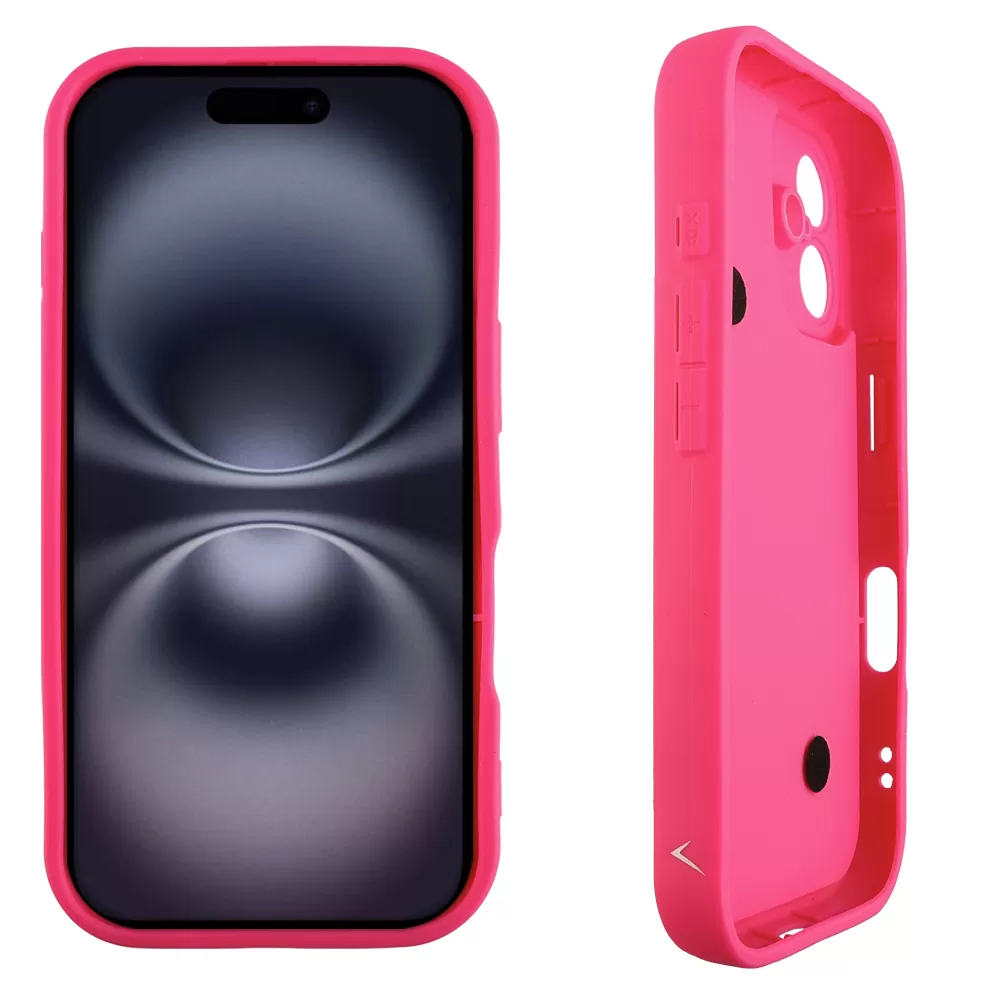 VOLTE-TEL ΘΗΚΗ IPHONE 16 6.1" SILICON TPU WITH STRAP FULL CAMERA PROTECTION PINK WITH PINK HEARTS - Image 4