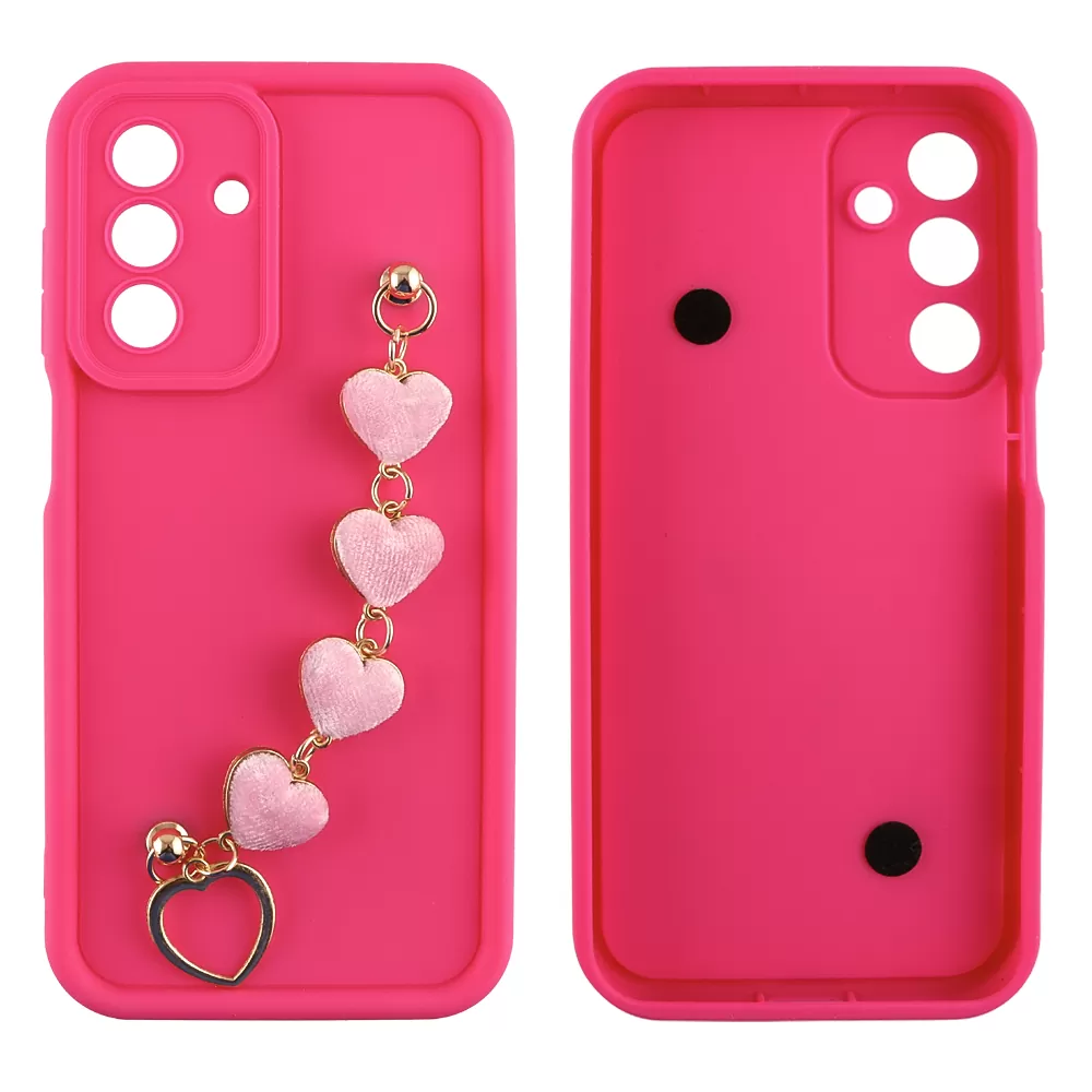 VOLTE-TEL ΘΗΚΗ SAMSUNG A16 4G A165/A16 5G A166 6.7" SILICON TPU WITH STRAP FULL CAMERA PROTECTION PINK WITH PINK HEARTS - Image 3