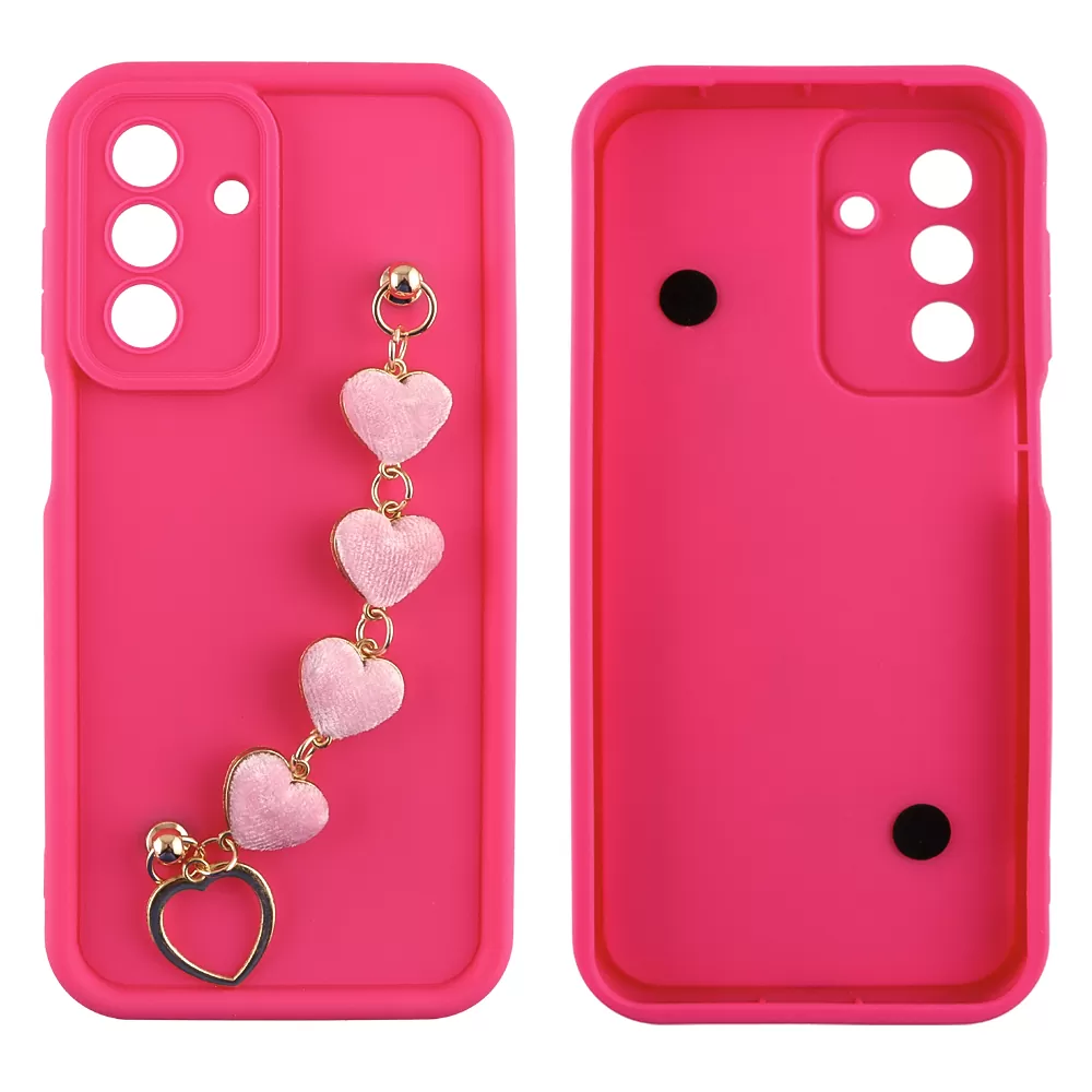 VOLTE-TEL ΘΗΚΗ SAMSUNG A26 5G A266 6.64" SILICON TPU WITH STRAP FULL CAMERA PROTECTION PINK WITH PINK HEARTS - Image 3
