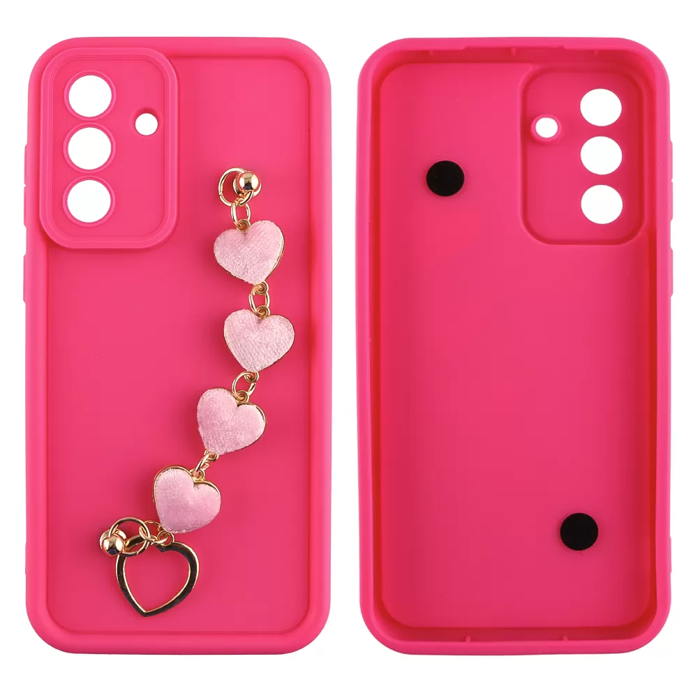 VOLTE-TEL ΘΗΚΗ SAMSUNG A36 5G A366 6.7" SILICON TPU WITH STRAP FULL CAMERA PROTECTION PINK WITH PINK HEARTS - Image 3