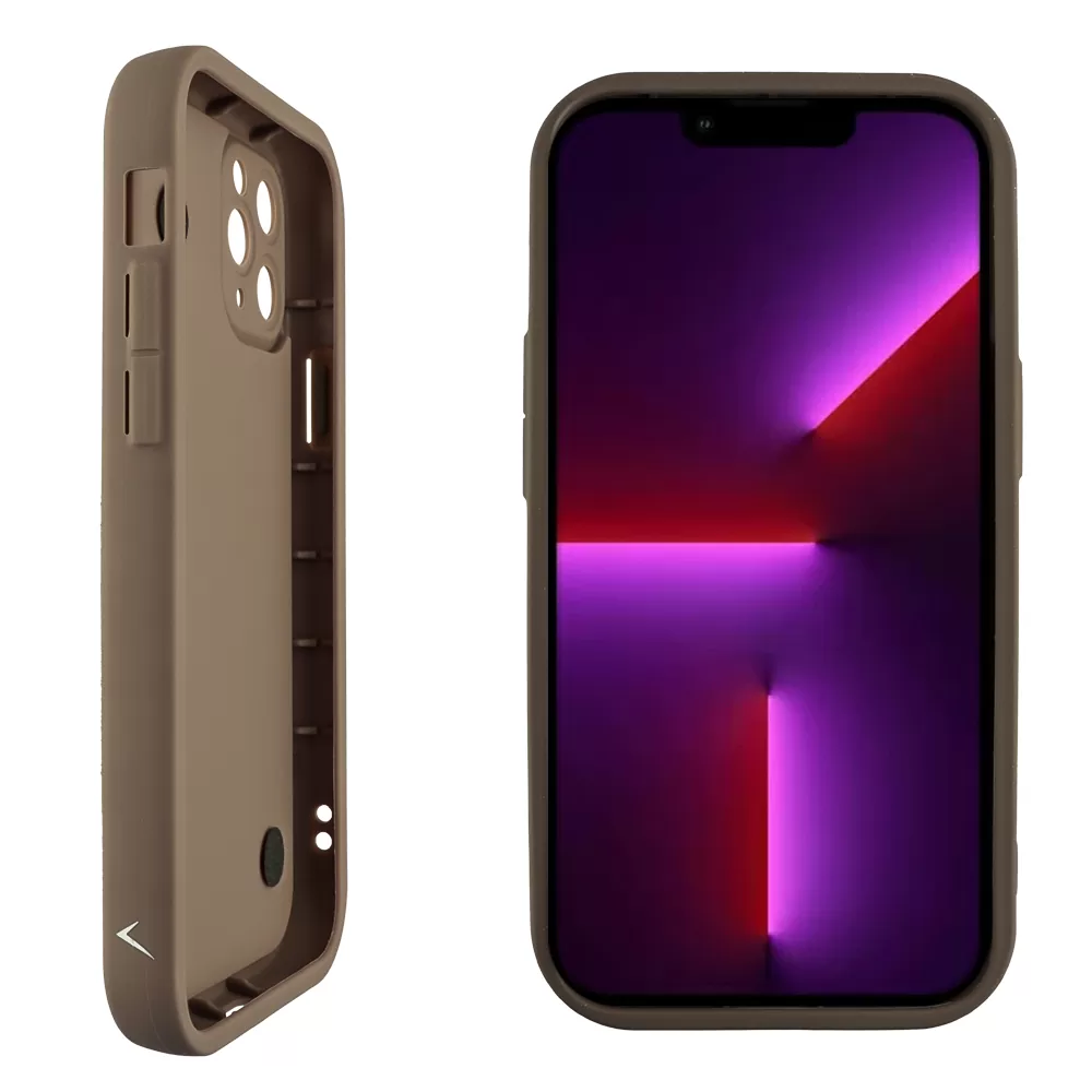 VOLTE-TEL ΘΗΚΗ IPHONE 13 PRO 6.1" SILICON TPU WITH STRAP FULL CAMERA PROTECTION BROWN WITH WHITE BUTTERFLIES - Image 4