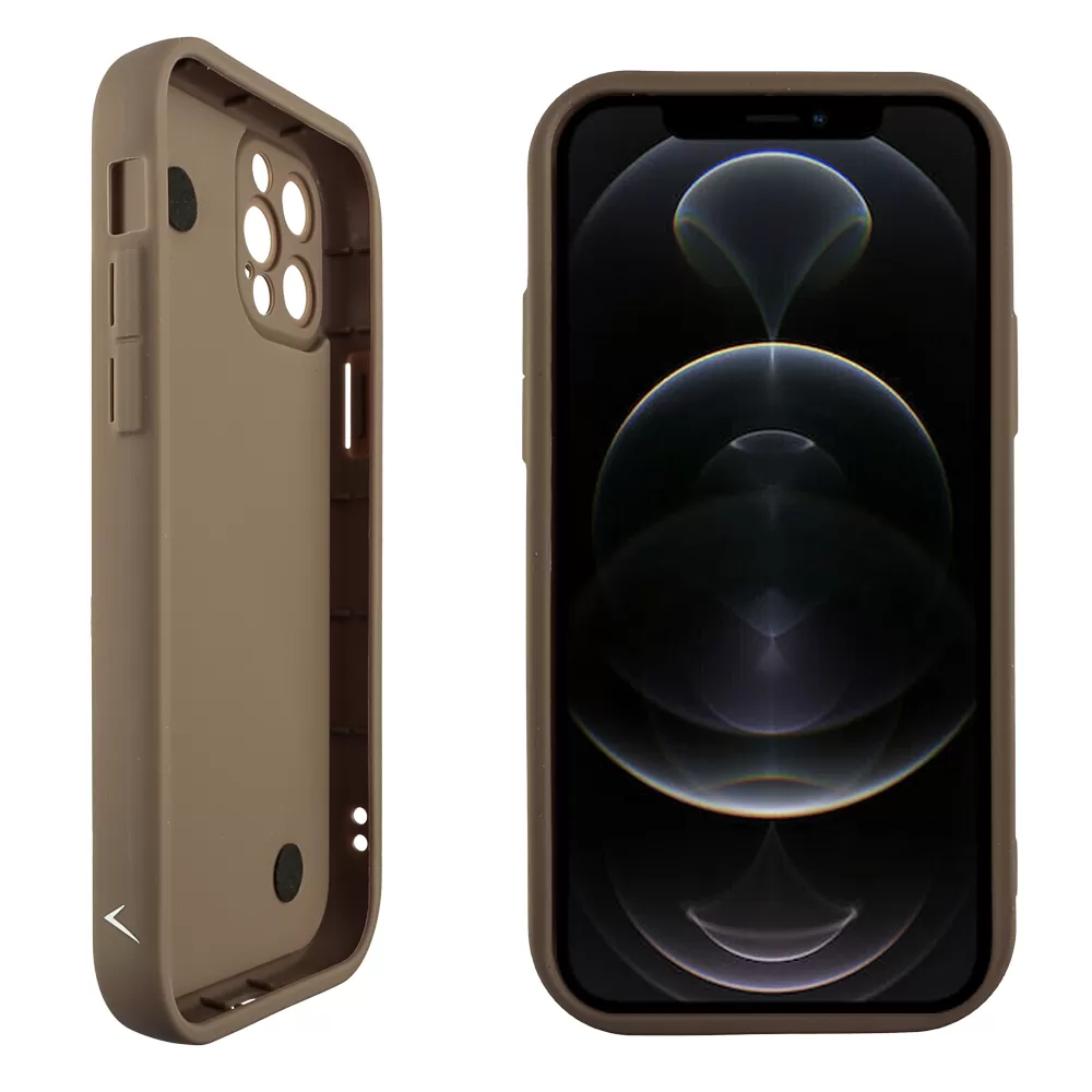 VOLTE-TEL ΘΗΚΗ IPHONE 12 PRO 6.1" SILICON TPU WITH STRAP FULL CAMERA PROTECTION BROWN WITH WHITE BUTTERFLIES - Image 4