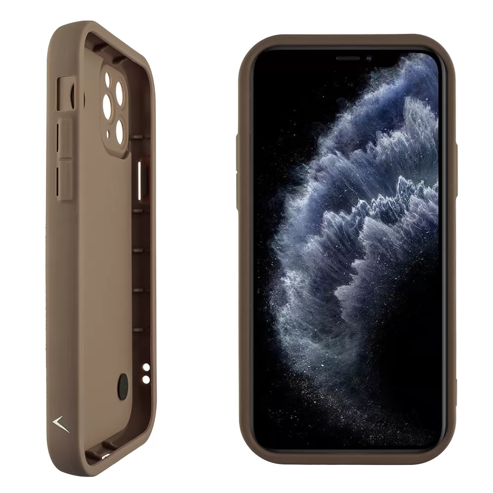 VOLTE-TEL ΘΗΚΗ IPHONE 11 PRO 5.8" SILICON TPU WITH STRAP FULL CAMERA PROTECTION BROWN WITH WHITE BUTTERFLIES - Image 4