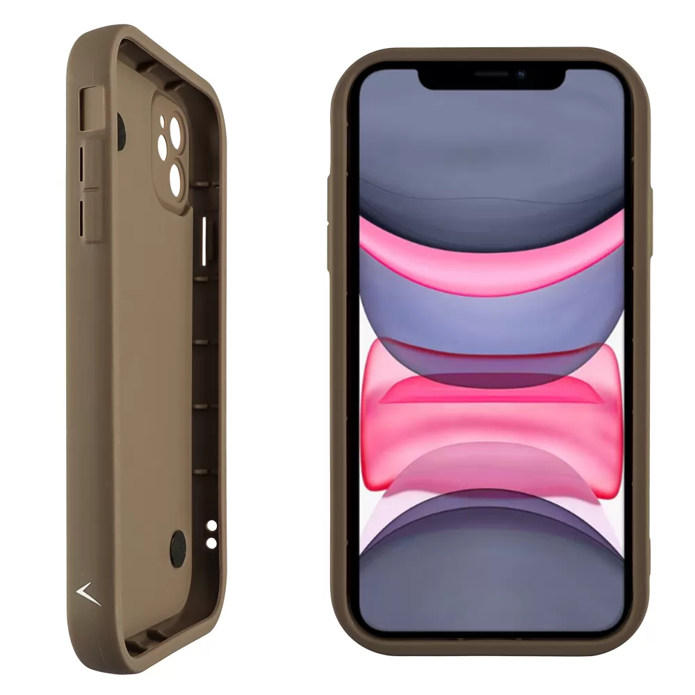 VOLTE-TEL ΘΗΚΗ IPHONE 11 6.1" SILICON TPU WITH STRAP FULL CAMERA PROTECTION BROWN WITH WHITE BUTTERFLIES - Image 4