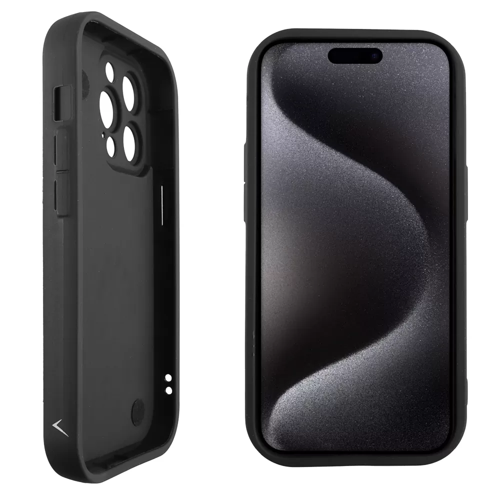 VOLTE-TEL ΘΗΚΗ IPHONE 15 PRO 6.1" SILICON TPU WITH STRAP FULL CAMERA PROTECTION BLACK WITH BLACK BUTTERFLIES - Image 4