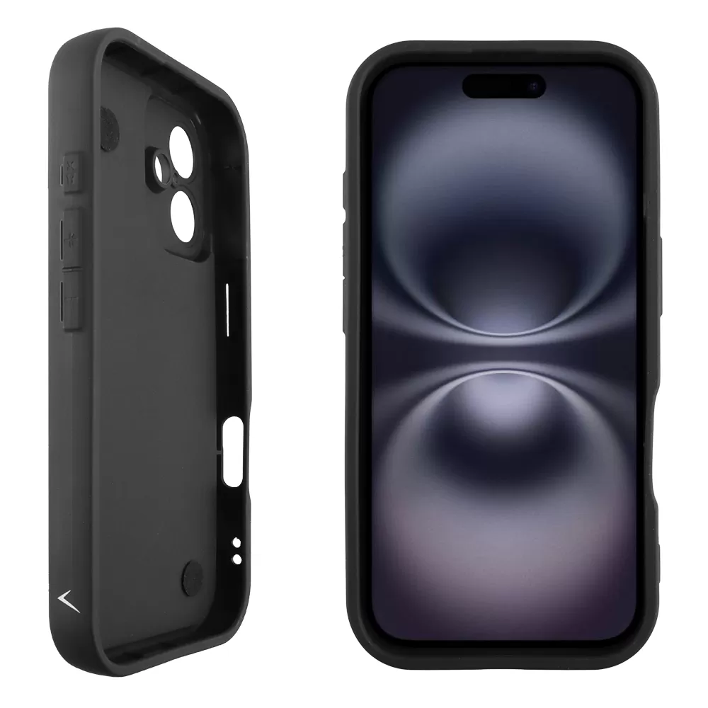 VOLTE-TEL ΘΗΚΗ IPHONE 16 6.1" SILICON TPU WITH STRAP FULL CAMERA PROTECTION BLACK WITH BLACK BUTTERFLIES - Image 4