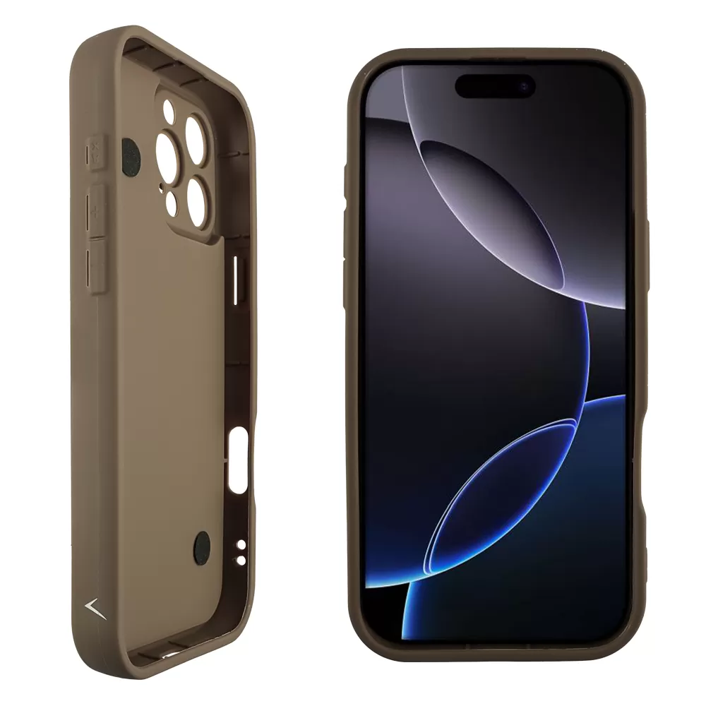 VOLTE-TEL ΘΗΚΗ IPHONE 16 PRO MAX 6.9" SILICON TPU WITH STRAP FULL CAMERA PROTECTION BROWN WITH WHITE BUTTERFLIES - Image 4