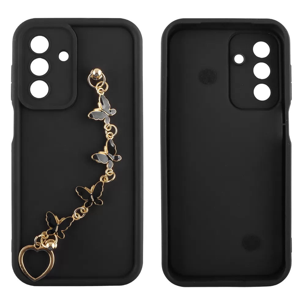 VOLTE-TEL ΘΗΚΗ SAMSUNG A26 5G A266 6.64" SILICON TPU WITH STRAP FULL CAMERA PROTECTION BLACK WITH BLACK BUTTERFLIES - Image 3
