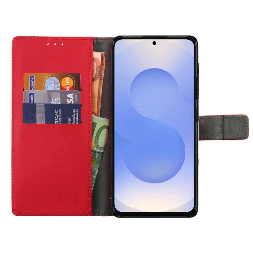 VOLTE-TEL ΘΗΚΗ SAMSUNG S25 5G S931 6.2" ALLURE MAGNET BOOK STAND CLIP RED - Image 6