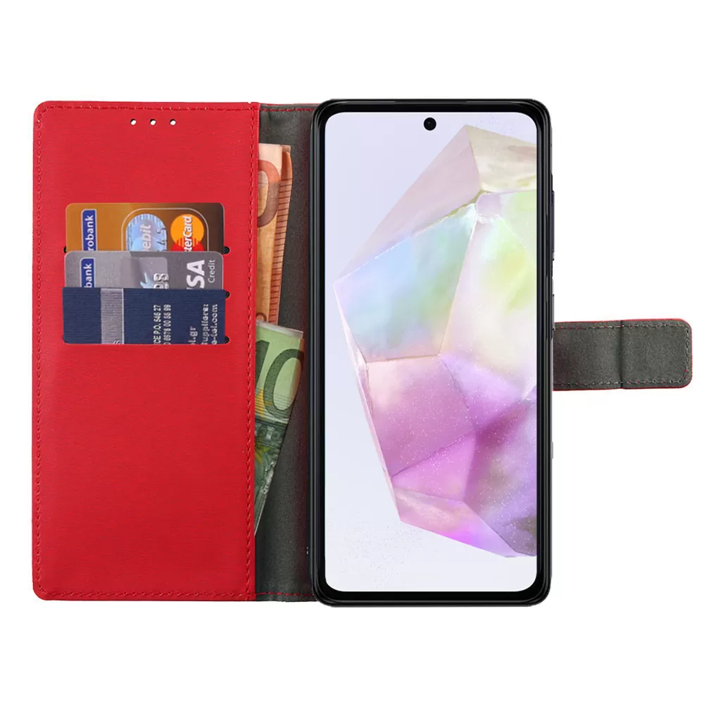 VOLTE-TEL ΘΗΚΗ SAMSUNG A36 5G A366 6.7" ALLURE MAGNET BOOK STAND CLIP RED - Image 6