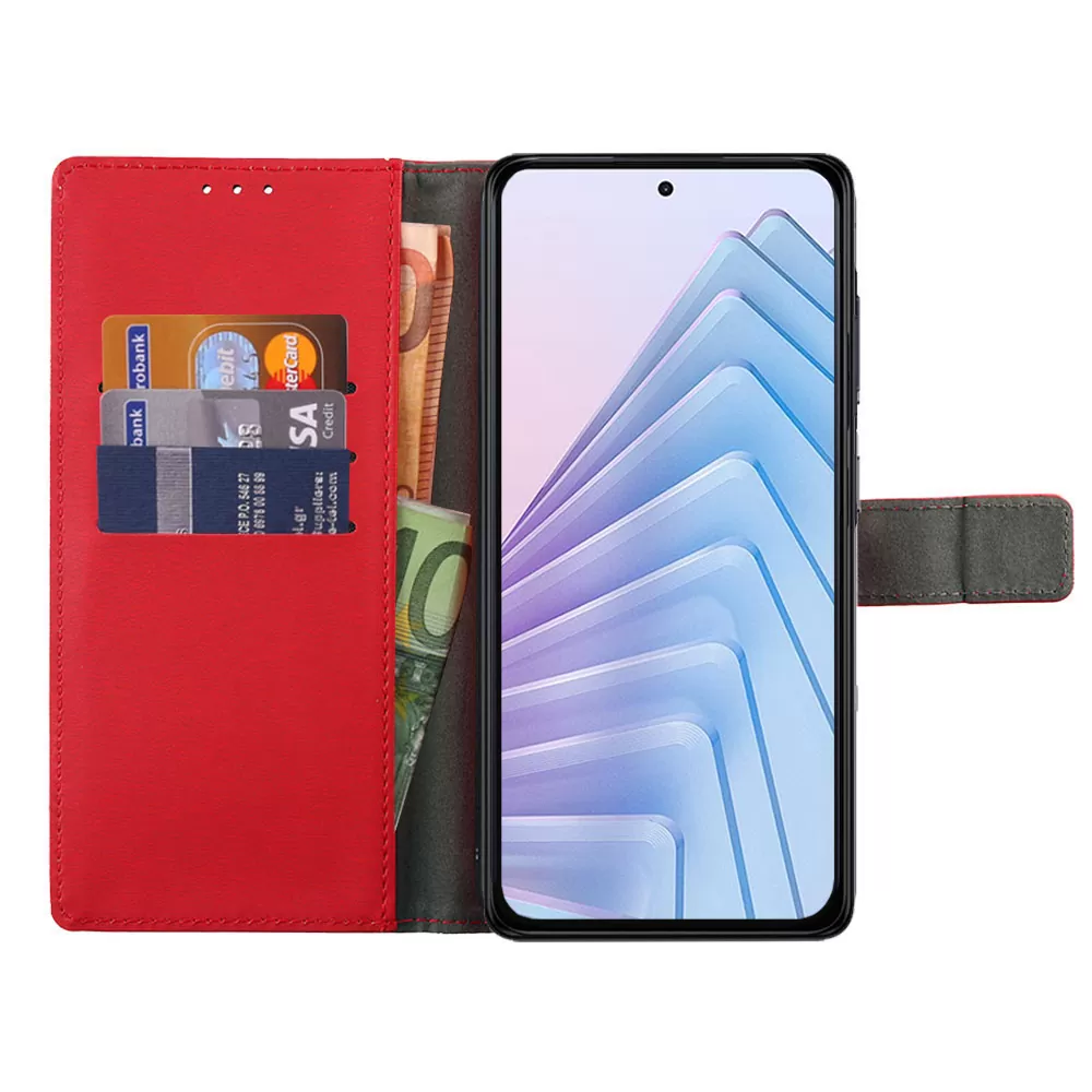 VOLTE-TEL ΘΗΚΗ XIAOMI REDMI NOTE 14 5G 6.67" ALLURE MAGNET BOOK STAND CLIP RED - Image 6