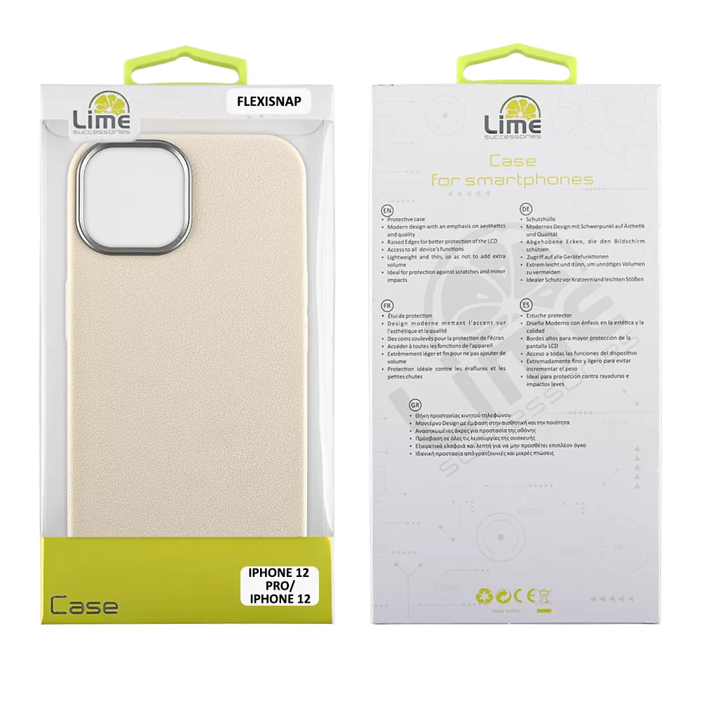 LIME ΘΗΚΗ IPHONE 12 PRO/IPHONE 12 6.1" FLEXISNAP TPU CAMERA GUARD OFF WHITE - Image 2