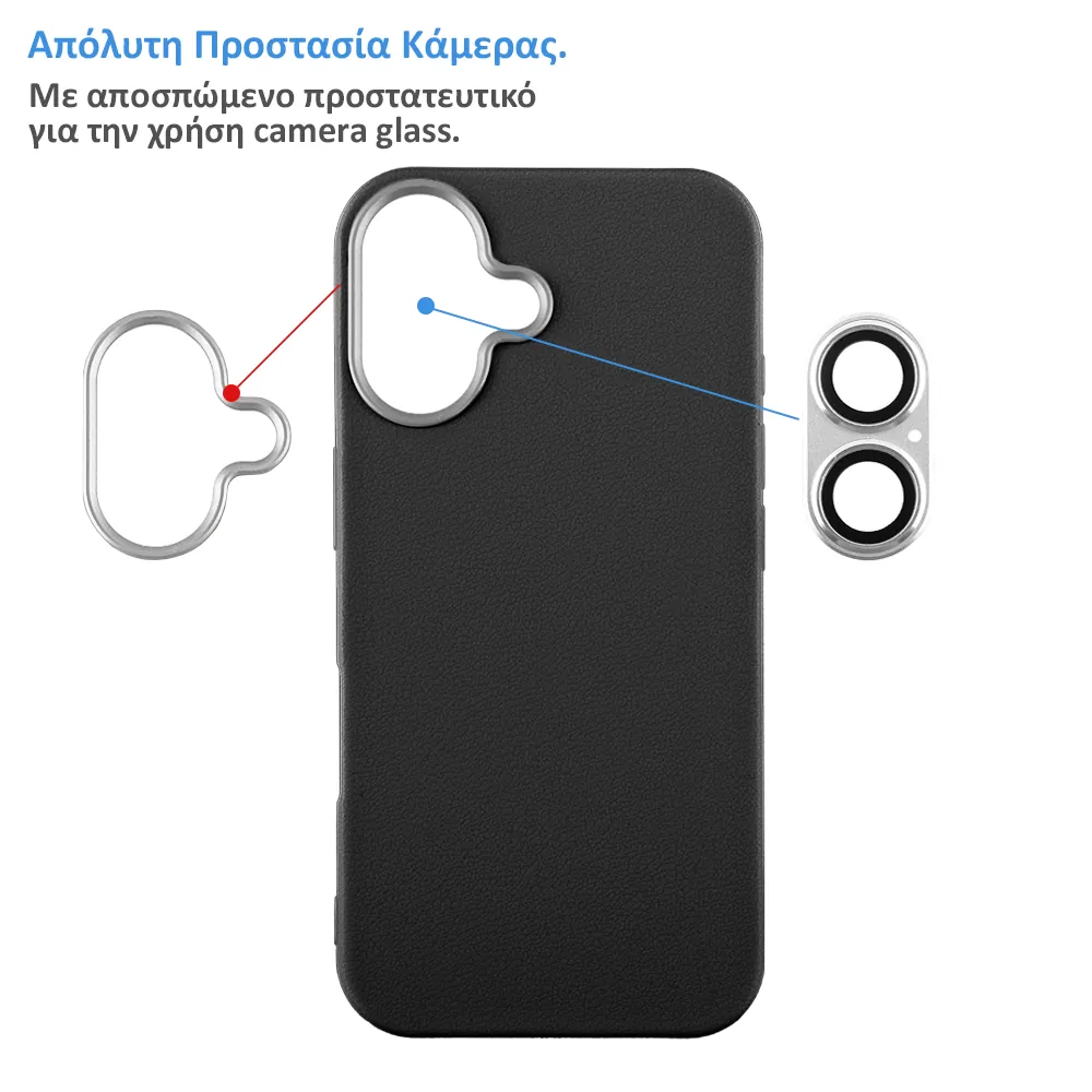 LIME ΘΗΚΗ IPHONE 12 PRO/IPHONE 12 6.1" FLEXISNAP TPU CAMERA GUARD BLACK - Image 3