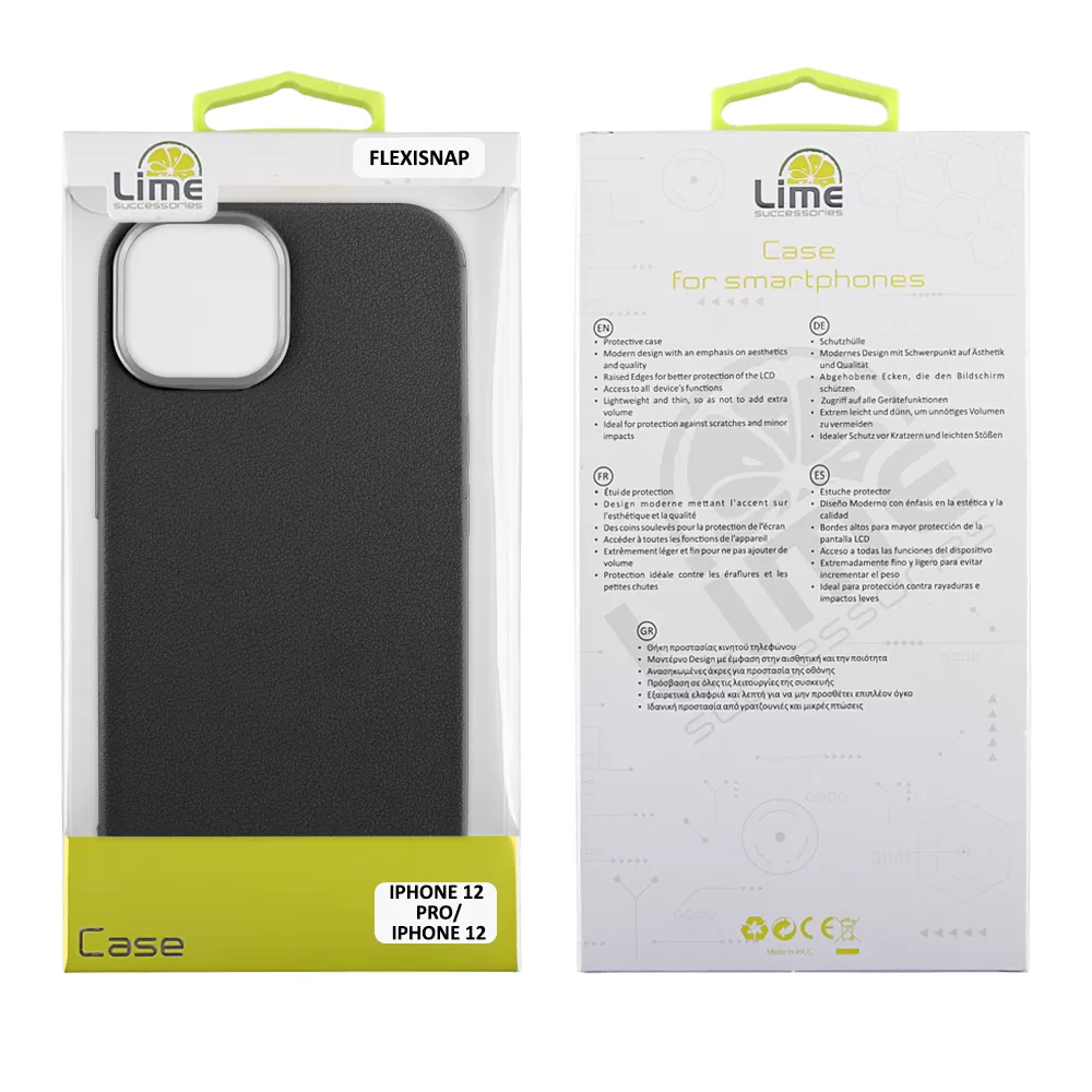 LIME ΘΗΚΗ IPHONE 12 PRO/IPHONE 12 6.1" FLEXISNAP TPU CAMERA GUARD BLACK - Image 2