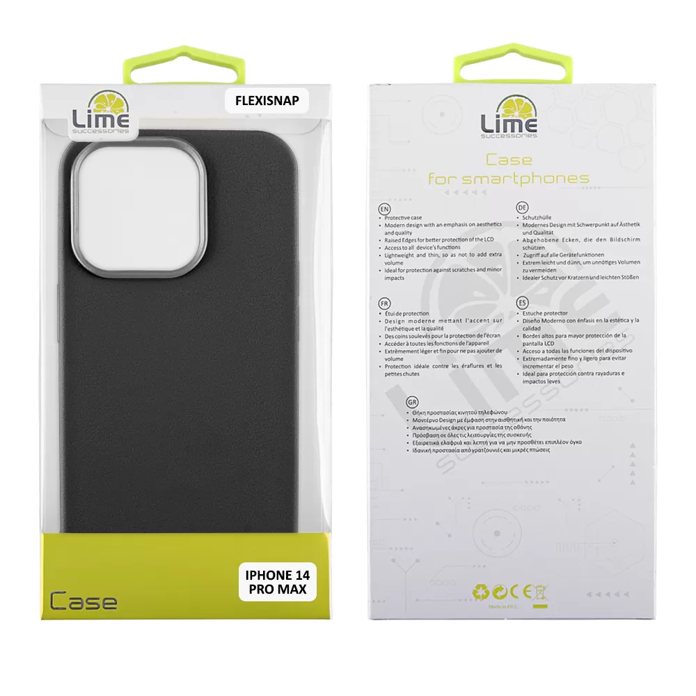LIME ΘΗΚΗ IPHONE 14 PRO MAX 6.7" FLEXISNAP TPU CAMERA GUARD BLACK - Image 2