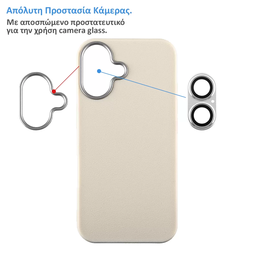 LIME ΘΗΚΗ IPHONE 14 PRO 6.1" FLEXISNAP TPU CAMERA GUARD OFF WHITE - Image 3